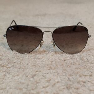Vintage Ray-Ban Aviators with Black Lenses and Silver Frame